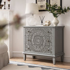 Chantilly Mid Grey Carved 3 Drawer Chest