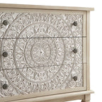 Chantilly Whitewashed Carved 3 Drawer Chest