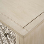 Chantilly Whitewashed Carved 3 Drawer Chest