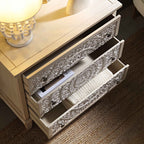 Chantilly Whitewashed Carved 3 Drawer Chest