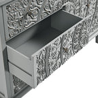 Chantilly Mid Grey Carved 3 over 4 Drawer Chest
