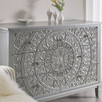 Chantilly Mid Grey Carved 3 over 4 Drawer Chest