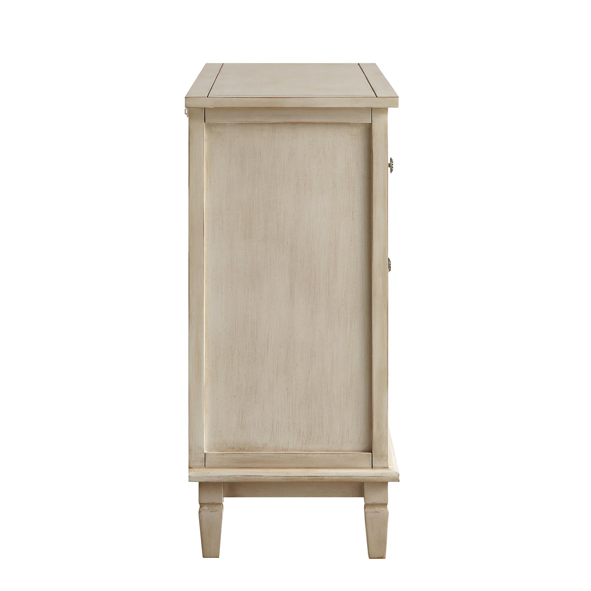 Chantilly Whitewashed Carved 3 over 4 Drawer Chest