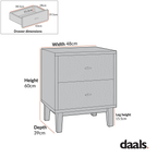 Bianca Chip Carved Bedside Table, Sand Beige & Ivory