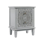 Chantilly Mid Grey Carved 2 Drawer Bedside Table