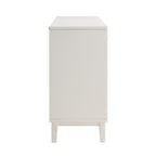 Bianca Chip Carved 2-Door 3-Drawer Sideboard, Sand Beige & Ivory