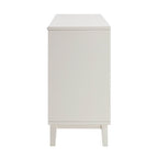 Bianca Chip Carved 3 Door Sideboard, Sand Beige & Ivory
