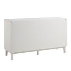 Bianca Chip Carved 3 Door Sideboard, Sand Beige & Ivory