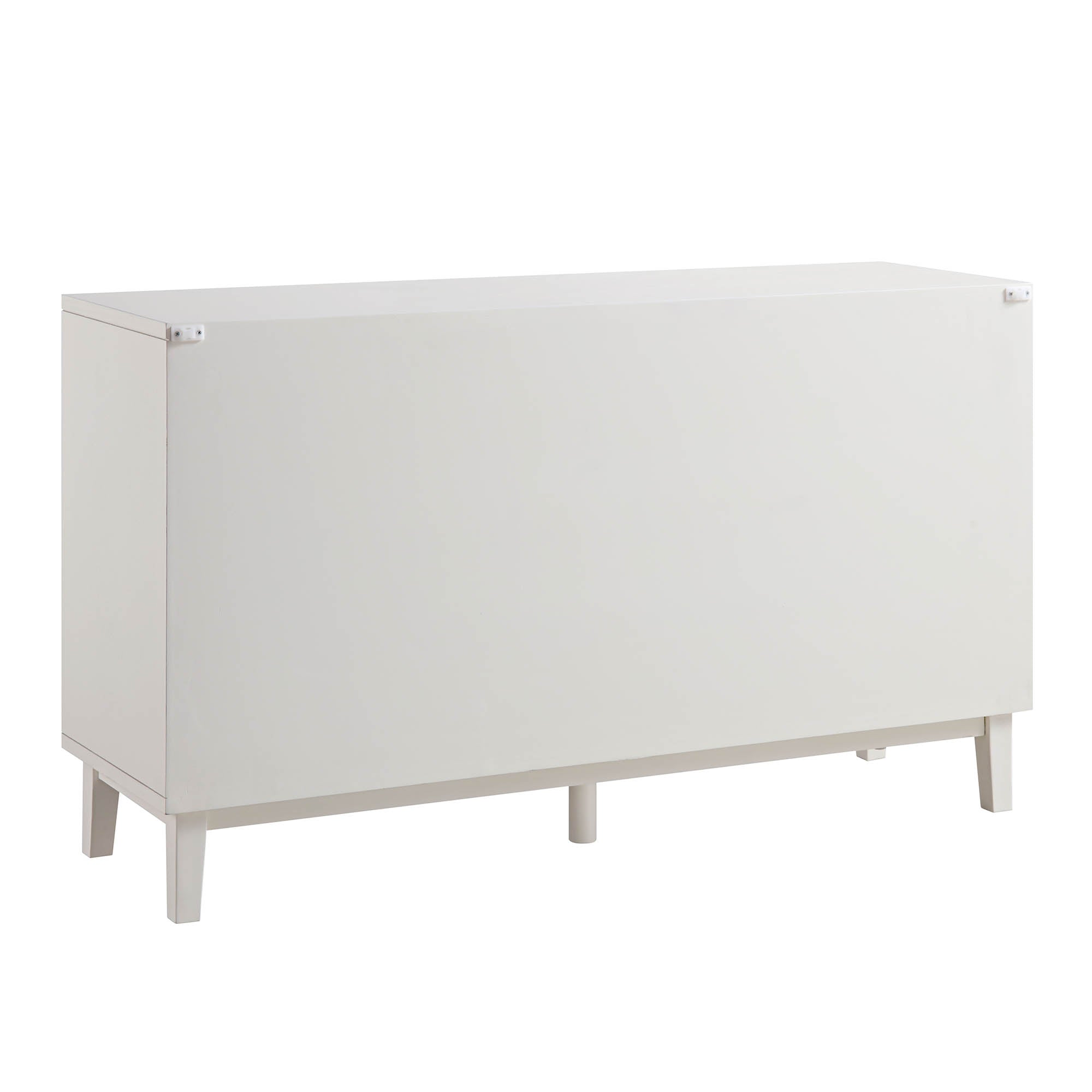 Bianca Chip Carved 3 Door Sideboard, Sand Beige & Ivory
