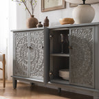 Chantilly Mid Grey Carved Large Sideboard