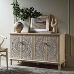 Chantilly Whitewashed Carved Large Sideboard