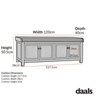 Chantilly Mid Grey Carved Storage Bench