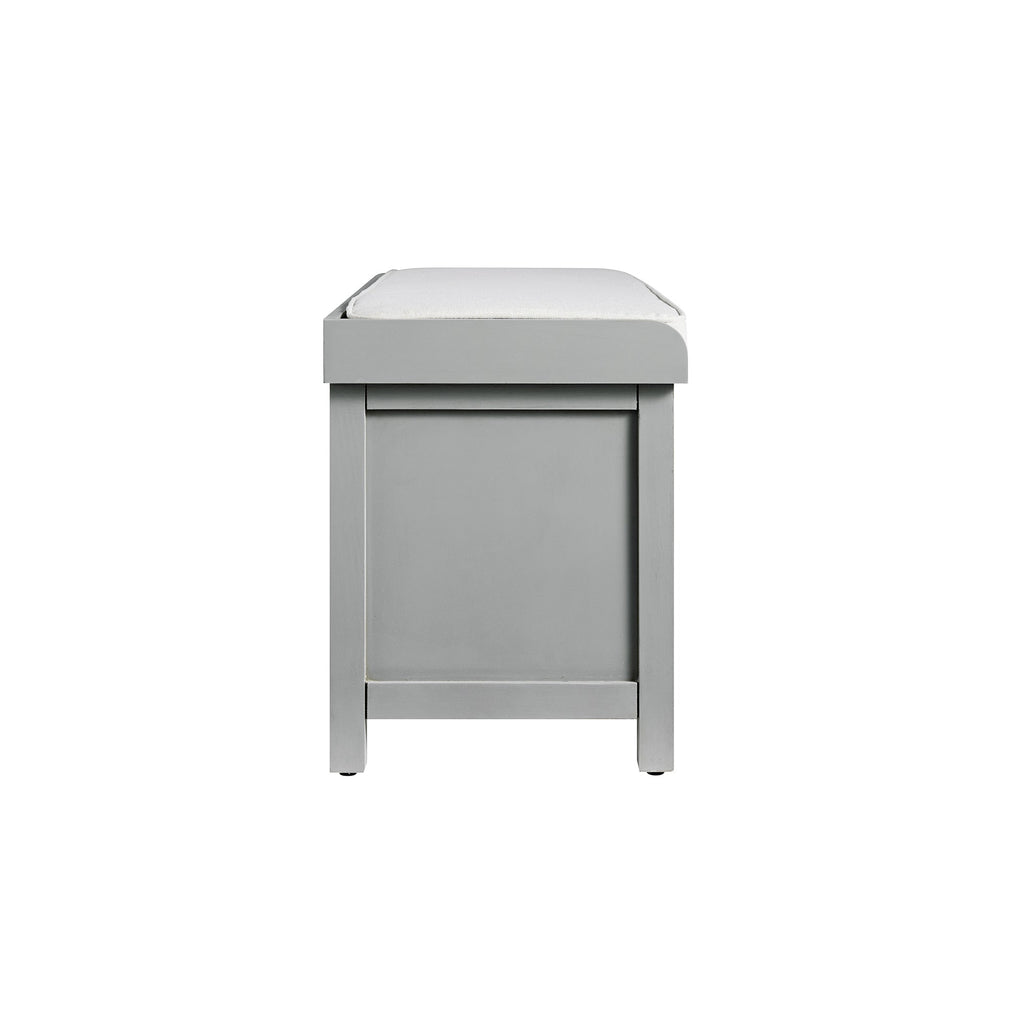 Chantilly Mid Grey Carved Storage Bench