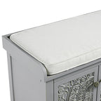 Chantilly Mid Grey Carved Storage Bench