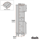 Chantilly Mid Grey Carved Bathroom Tallboy Cabinet