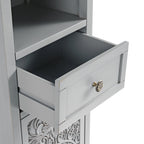 Chantilly Mid Grey Carved Bathroom Tallboy Cabinet