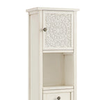 Chantilly Whitewashed Carved Bathroom Tallboy Cabinet