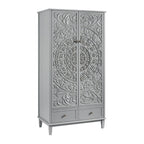 Chantilly Mid Grey Carved Double Wardrobe
