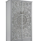 Chantilly Mid Grey Carved Double Wardrobe