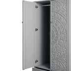 Chantilly Mid Grey Carved Double Wardrobe