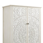 Chantilly Whitewashed Carved Double Wardrobe