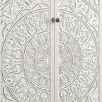 Chantilly Whitewashed Carved Double Wardrobe