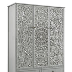 Chantilly Mid Grey Carved Triple Wardrobe