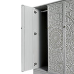 Chantilly Mid Grey Carved Triple Wardrobe