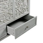 Chantilly Mid Grey Carved Triple Wardrobe