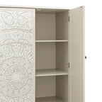 Chantilly Whitewashed Carved Triple Wardrobe