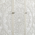 Chantilly Whitewashed Carved Triple Wardrobe