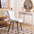 Modern Upholstered Leather Armless Dining Chairs Set of 2