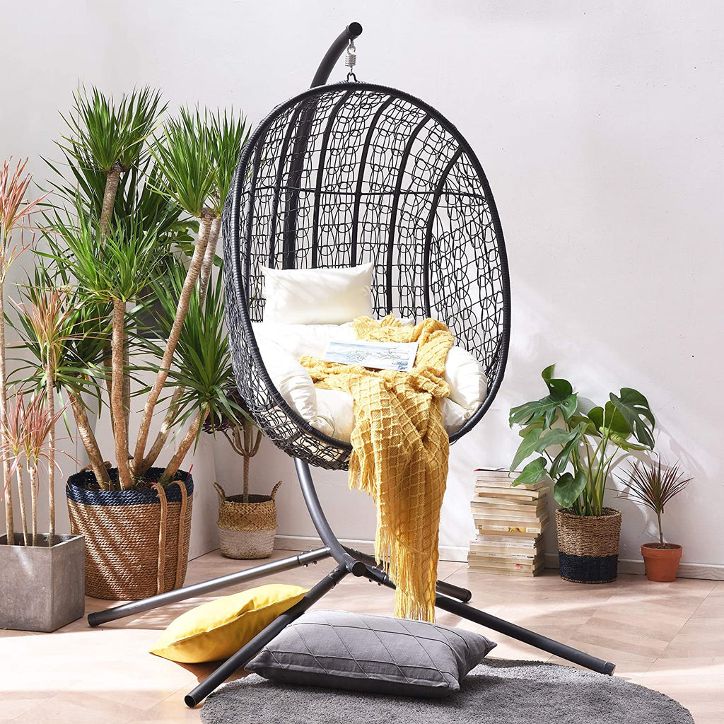 Azura Black Patio Hanging Egg Chair