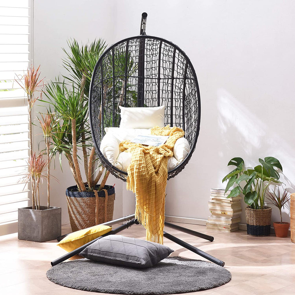 Azura Black Patio Hanging Egg Chair