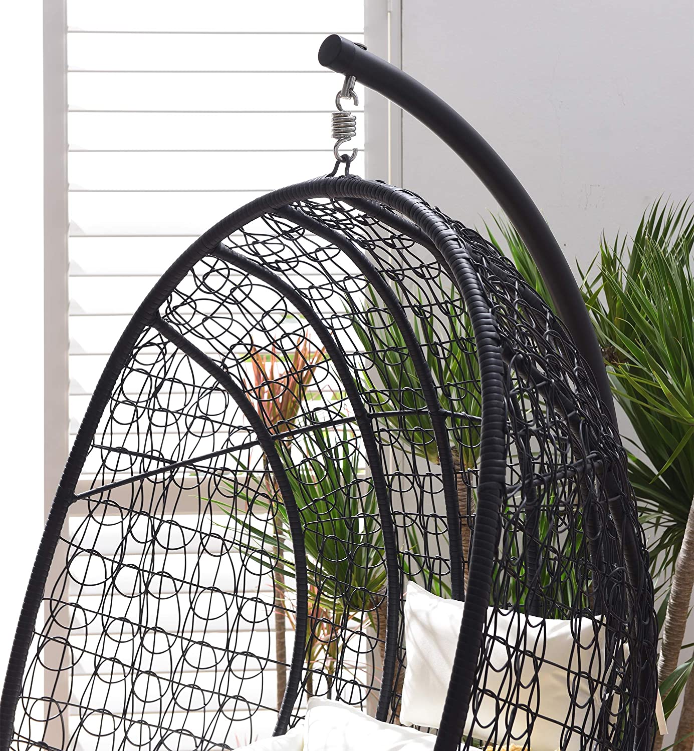 Azura Black Patio Hanging Egg Chair
