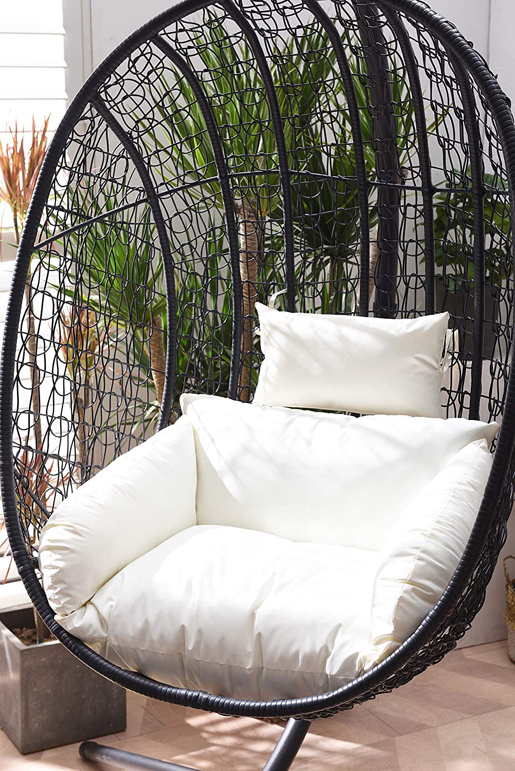 Azura Black Patio Hanging Egg Chair