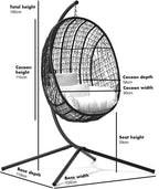 Azura Black Patio Hanging Egg Chair