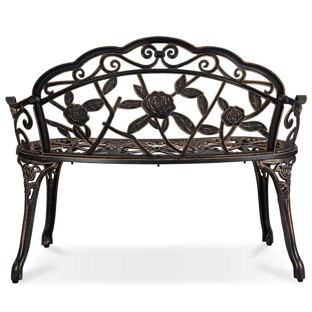 Yaheetech Outdoor Metal Bench Patio Park Garden Bench - N/A