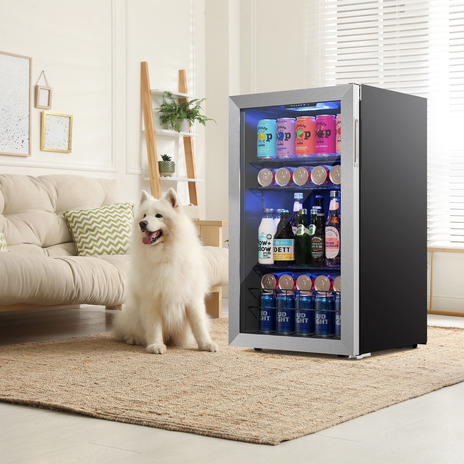Yeego 19 Inch 140 Cans Single Zone Freestanding Beverage Cooler Refrigerator - 19 inch