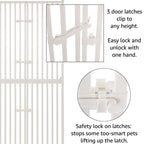 unipaws Extra Tall Cat Pet Gate 74 Inch High with Doors Locks